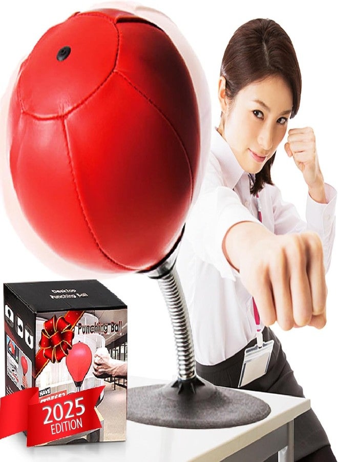 Kevim Desktop Punching Bag with Super Strong Suction - Heavy Duty Stress Relief Boxing Speed Ball for Office Desk, Fun White Elephant Gift for Boss & Coworkers - Image 2