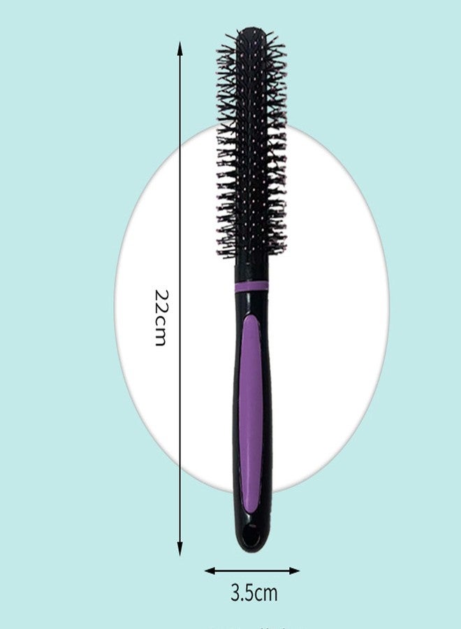 BlackLaoban Round Hair Brush for Blow Drying, Styling, Curling, Straighten with Soft Nylon Bristles for Short or Medium Curly Hairs for Women & Men HBR7 (Purple) - Image 5