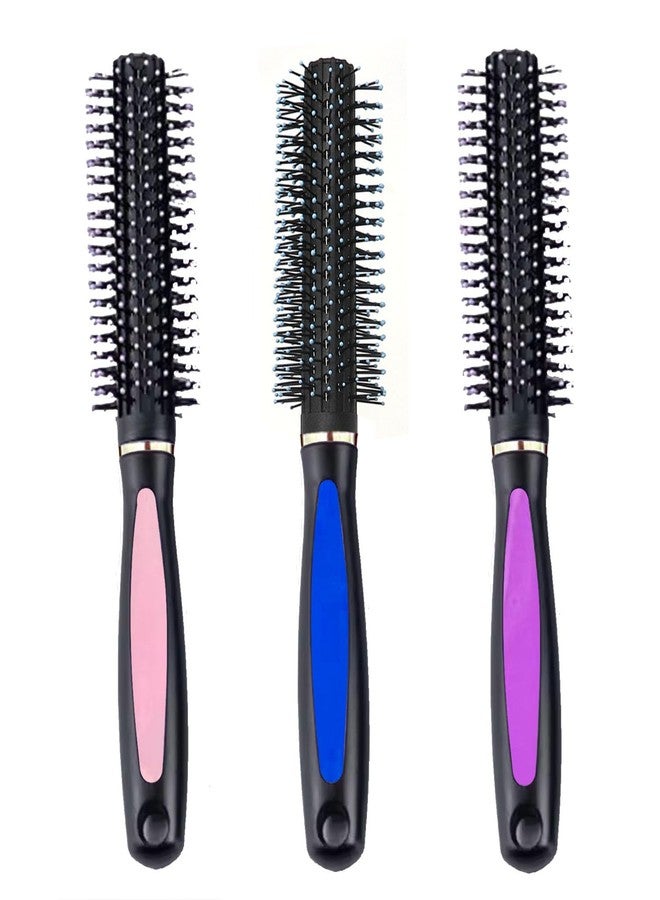 BlackLaoban Round Hair Brush for Blow Drying, Styling, Curling, Straighten with Soft Nylon Bristles for Short or Medium Curly Hairs for Women & Men HBR7 (Purple) - Image 2