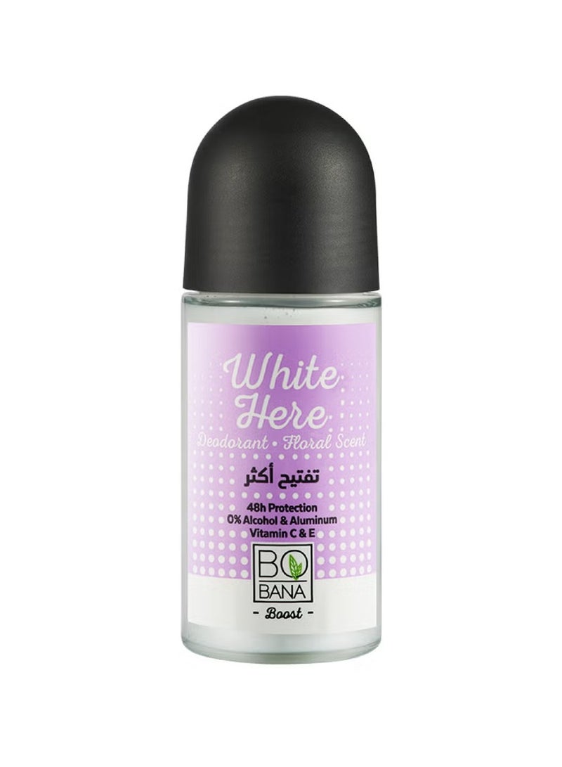 بوبانا مزيل العرق "وايت هير" برائحة الزهورية، 50 مل