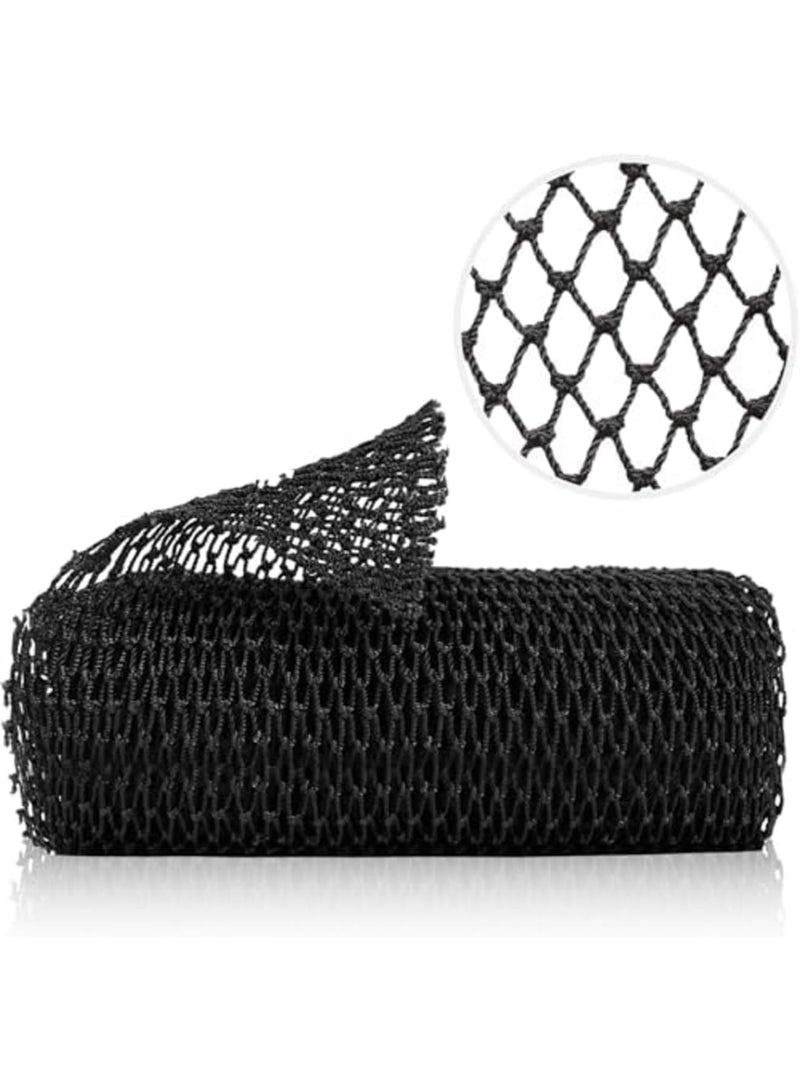SYOSI African Net Sponge - Exfoliating Bath Wash Cloth, Long Body Exfoliator, Ideal Shower Bath Accessories, Back, Foot, and Scalp Scrub, Flat Dead Skin Remover (Black) - Image 1