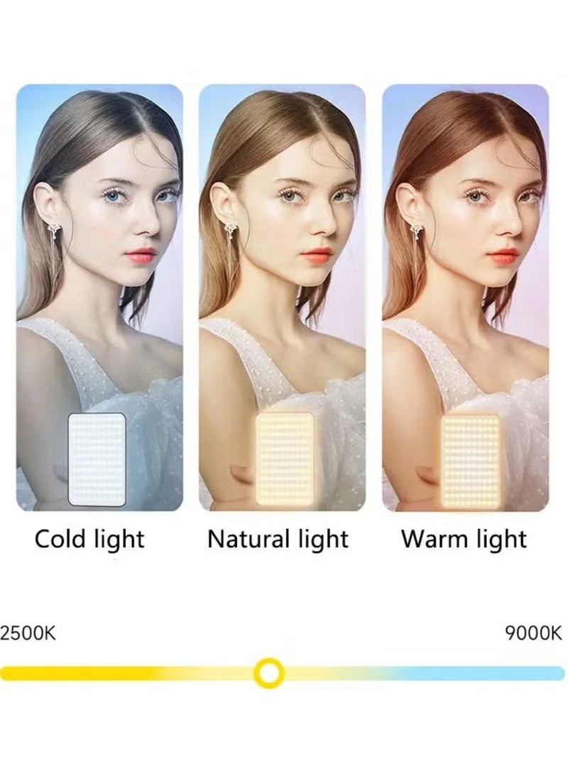TIGER - D10S 129 LED RGB Video Light – 360° Full Color Portable LED Camera Light with 3000mAh Rechargeable Battery, CRI 95+, Adjustable 2500K–9000K Color Temperature, Type-C Charging – Mini Pocket Fill Light for Photography, Vlogging & Video Production - Image 1