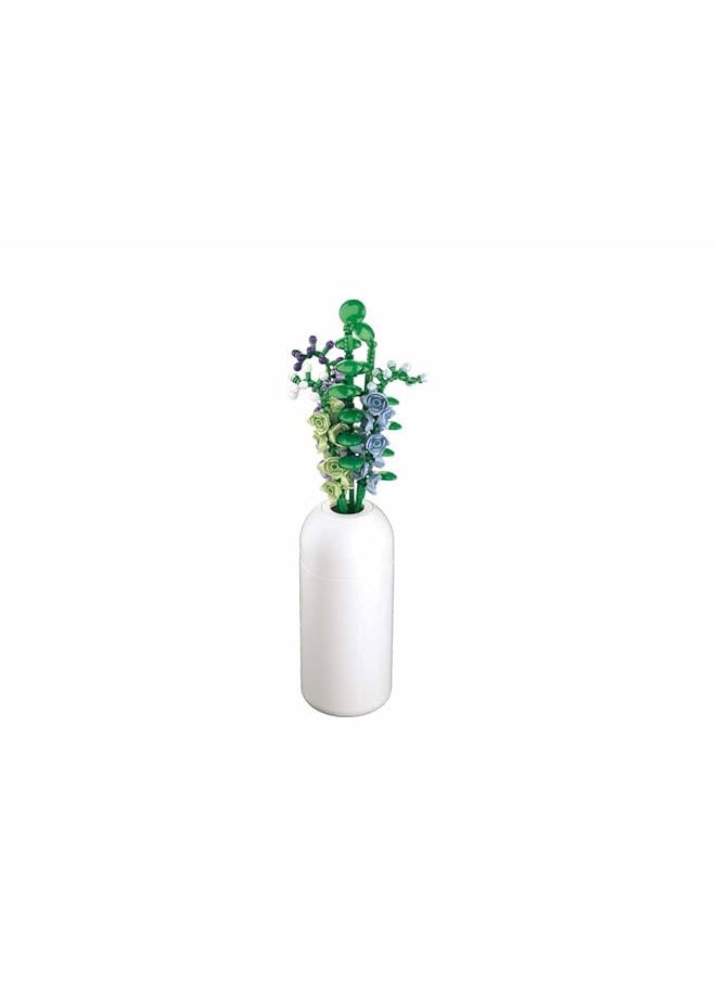 سلوبان مجموعة بناء مزهرية زهور حاوية زهور فريدة من نوعها تحتوي على 206 قطعة وزهور Rocket Larkspur  - Image 3