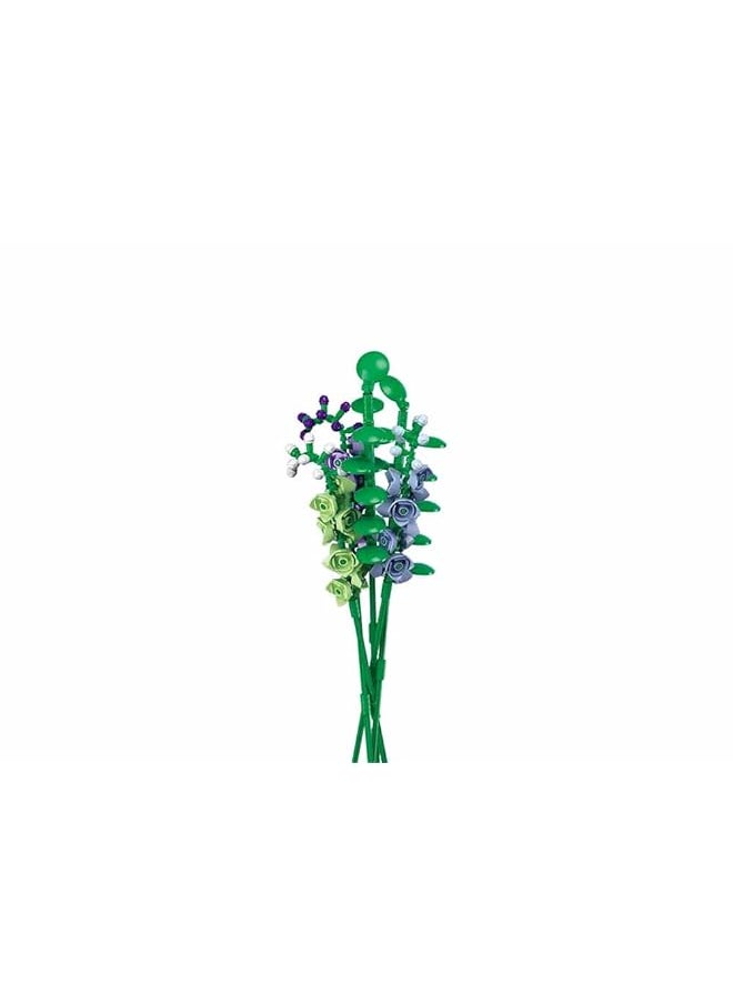 سلوبان مجموعة بناء مزهرية زهور حاوية زهور فريدة من نوعها تحتوي على 206 قطعة وزهور Rocket Larkspur  - Image 5