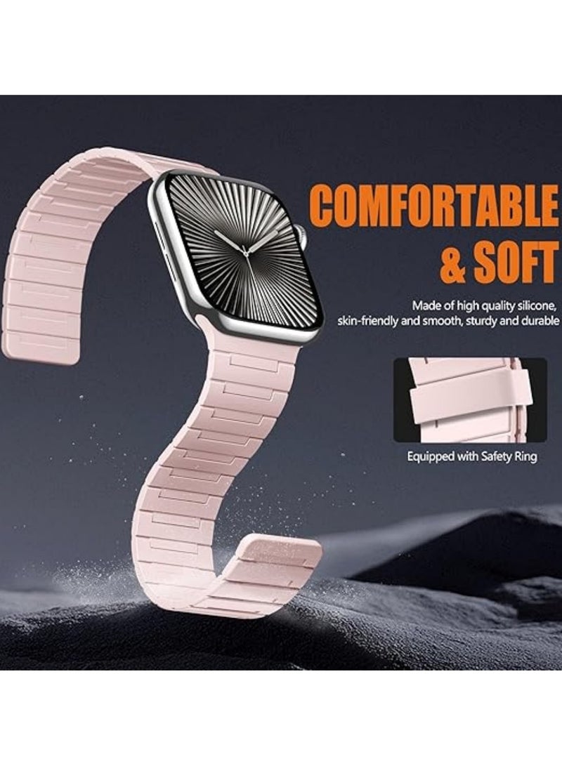 ICARLUS Magnetic Watchband Compatible with Apple Watch for Men 38mm 40mm 41mm 42mm（Series 10） Women Silicone Sport Strong Magnet Strap for iWatch Series 10 9 ULTRA 2 SE 8 7 6 5 4 3 1 - Image 3