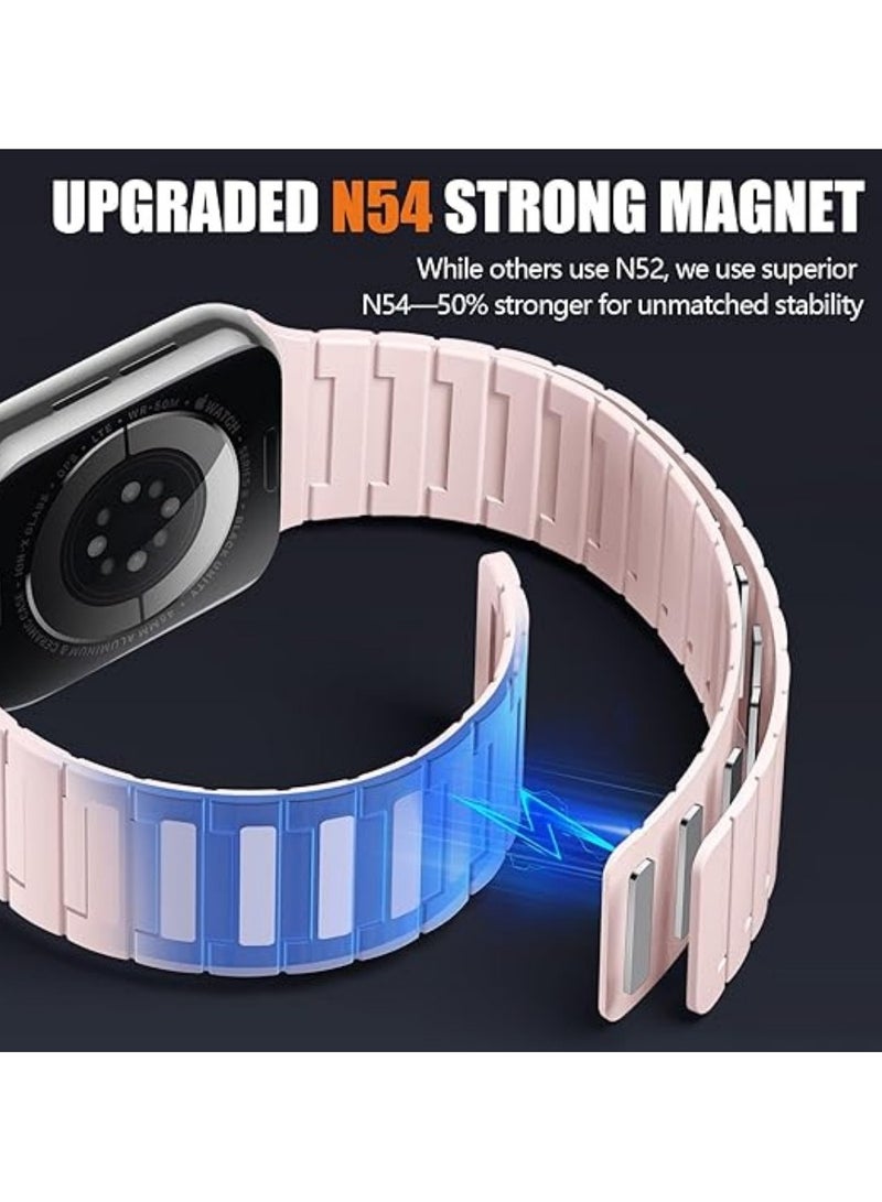 ICARLUS Magnetic Watchband Compatible with Apple Watch for Men 38mm 40mm 41mm 42mm（Series 10） Women Silicone Sport Strong Magnet Strap for iWatch Series 10 9 ULTRA 2 SE 8 7 6 5 4 3 1 - Image 2