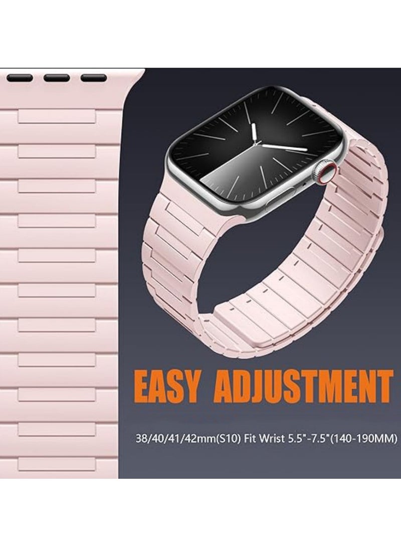 ICARLUS Magnetic Watchband Compatible with Apple Watch for Men 38mm 40mm 41mm 42mm（Series 10） Women Silicone Sport Strong Magnet Strap for iWatch Series 10 9 ULTRA 2 SE 8 7 6 5 4 3 1 - Image 4