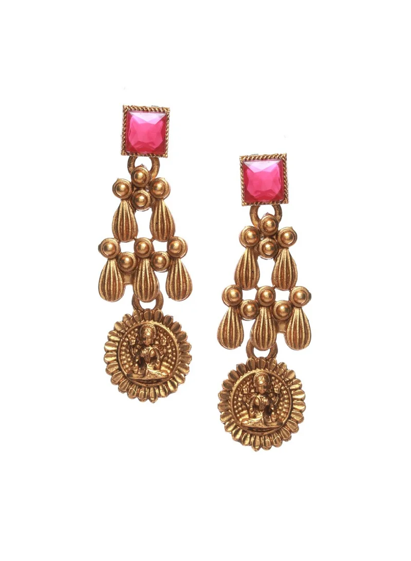 Priyaasi KundanStone Studded Beaded Dome Shaped Jhumkas