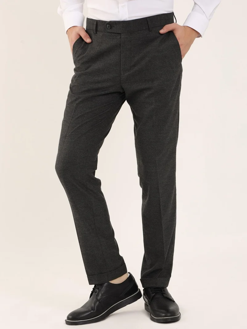 دوفي Dark Gray Men's Regular Fit Trousers