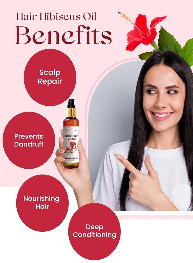 SiyaAyurveda Siya Ayurveda Hibiscus Oil - Ayurvedic Oil for Hair Growth, Natural Hair Care, Improve Scalp Health, and Frizz Control - Herbal Solution for Damaged Hair | Hair Nourishment - Image 3