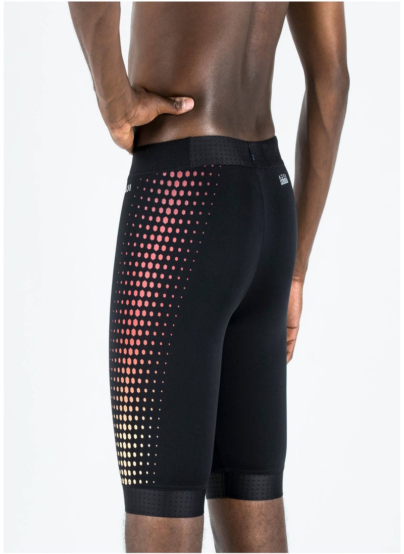 NABAIJI NABAIJI by DECATHLON, Swimming Jammer Fiti Quick-Dry & Durable Black Red Mesh  - Image 2