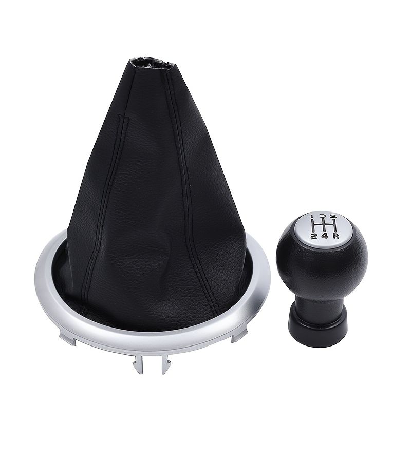 Black 2PCS Gear Shift Knob Boot Cover Gaiter Collar For Suzuki Swift 2005 2010 SX4 2007 2013 ALTO 2009 2014 5 Speed Car - Image 1