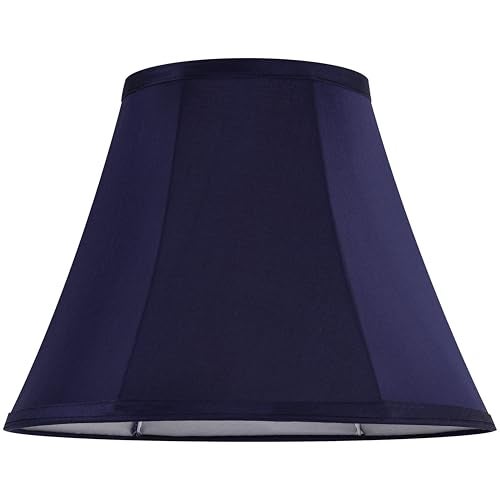 Goso Blue Bell Lamp Shades Set of 2 Medium Lamp Shade 6" Top x 13" Bottom x 9.8" High(Spider) Traditional Fabric Lampshade for Table Lamp & Bedside Lamp - Side Ribbing Imperial Shade Hand Crafted By GO&SO - Image 5