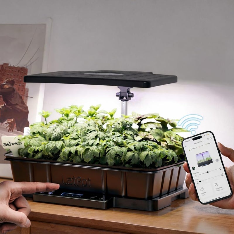 LetPot Smart Seed Starter with Humidity Dome, Germination Kit with Waterproof Seedling Mat, 24W Full Spectrum LED Grow Light, Smart Heating Base, EC Soil Sensor & App Control for Indoor Seed Starting - Image 1