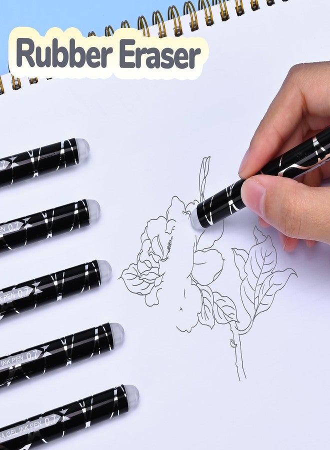 Temiary 12 Pcs Erasable Gel Pens, Make Mistakes Disappear, Fine Point 0.7 mm, No Need for White Correction Tape, Pen with Eraser Used for Completing Sudoku and Crossword Puzzles (Black) - Image 4