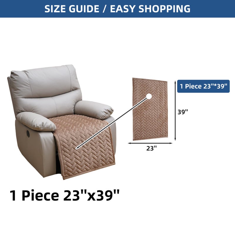 Eismodra Recliner Chair Covers,Recliner Covers That Stay in Place,Washable Recliner Slipcover for Large Recliner 3 Seater Sofa Couch Living Room Loveseat,Light Brown 23 x 39 inches (Only 1 Piece) - Image 5