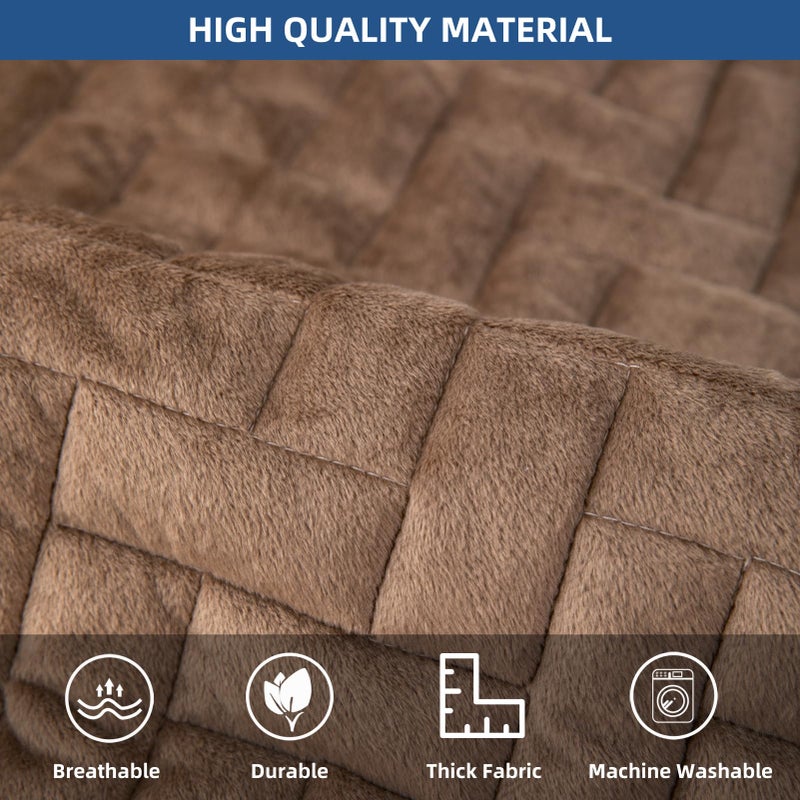 Eismodra Recliner Chair Covers,Recliner Covers That Stay in Place,Washable Recliner Slipcover for Large Recliner 3 Seater Sofa Couch Living Room Loveseat,Light Brown 23 x 39 inches (Only 1 Piece) - Image 3