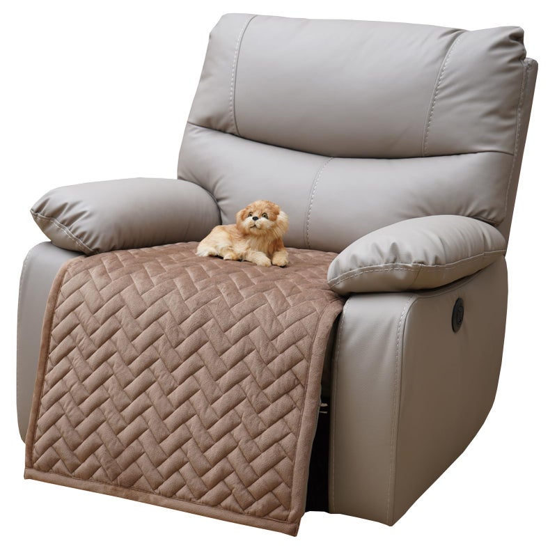 Eismodra Recliner Chair Covers,Recliner Covers That Stay in Place,Washable Recliner Slipcover for Large Recliner 3 Seater Sofa Couch Living Room Loveseat,Light Brown 23 x 39 inches (Only 1 Piece) - Image 1