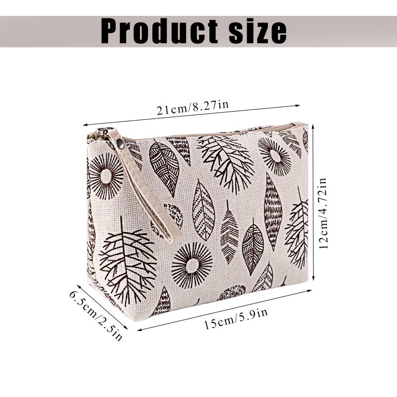 SUMAJU 4 Pcs Canvas Cosmetic Bag, Multi-function Travel Makeup Bag Cosmetic Pouch with Zipper Travel Toiletry Bag Small Makeup Pouch Christmas Gifts Stocking Stuffers for Women - Image 3