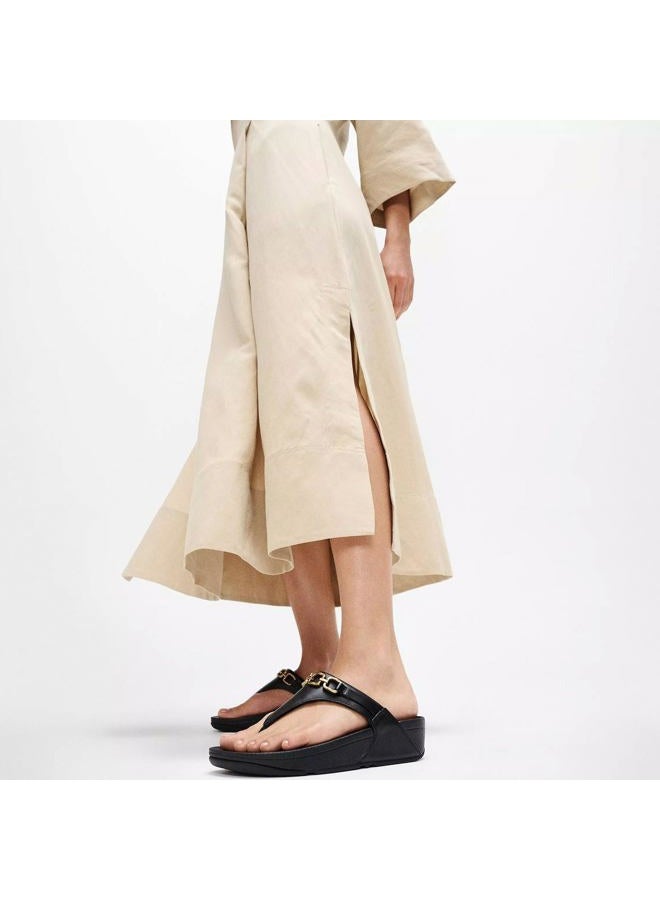 FitFlop صنادل فيتفلوب للنساء لولو بسلسلة مربعة من الجلد، سوداء، 38 EU - Image 2