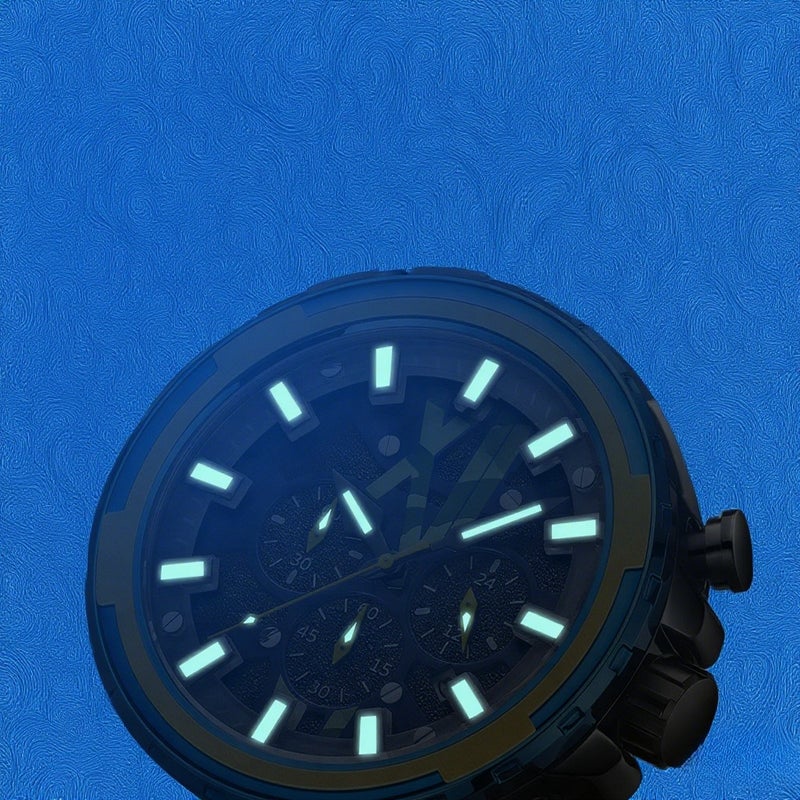 2133 Fashionable Quartz Watch for Men Multifunction Sports Wrist Watch with Chronograph/Calendar/3ATM Waterproof/Luminous Silicone Strap - Image 3
