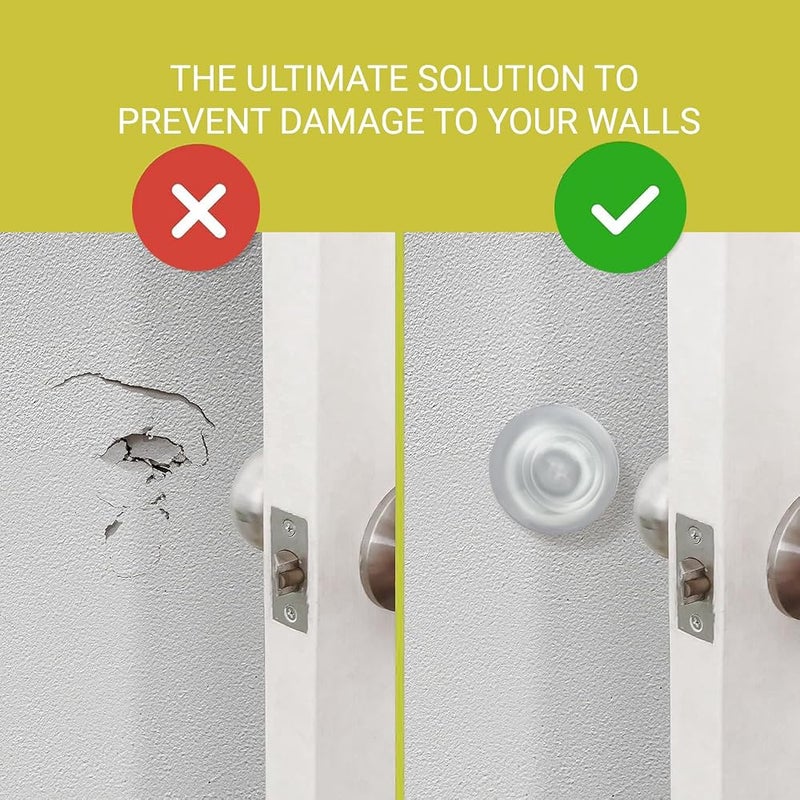 GOGO Clear Plastic Door Stopper Wall Protectors (4 Pack) - Adhesive, Reusable, and Quiet Bumper Shield for Your Home - Image 3