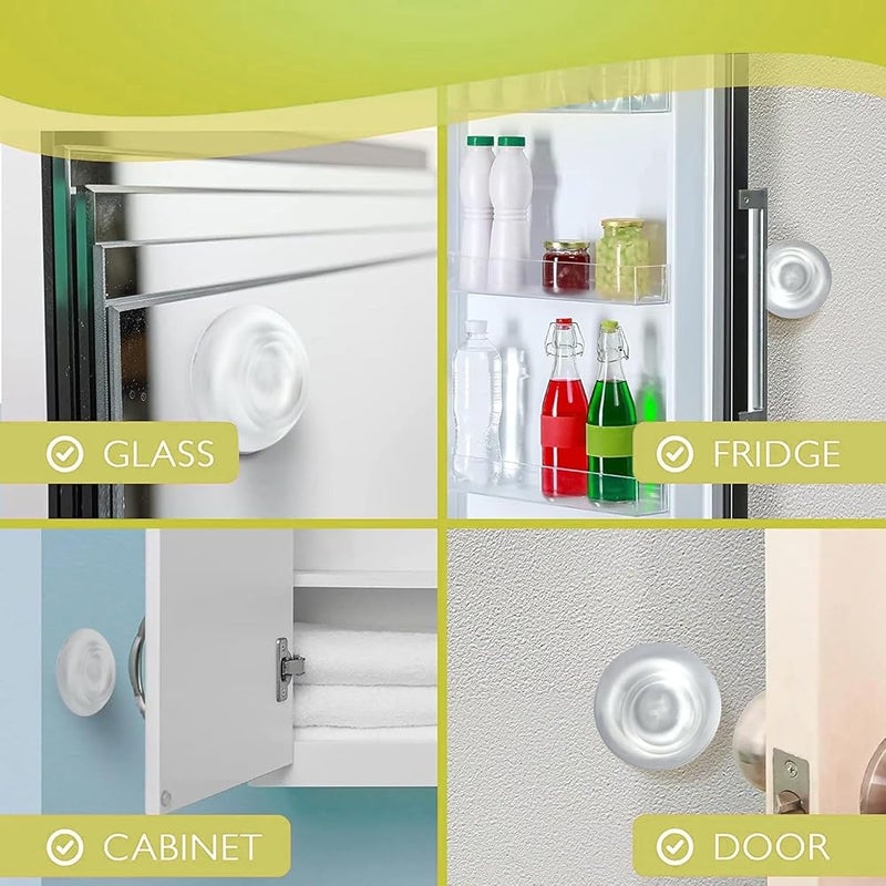 GOGO Clear Plastic Door Stopper Wall Protectors (4 Pack) - Adhesive, Reusable, and Quiet Bumper Shield for Your Home - Image 4