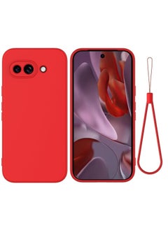 Silicone Case Compatible with Google Pixel 9A Case, with Lanyard Strap and Liquid Silicone TPU Soft Shell for Earthquake and Fall Resistance Cover Case