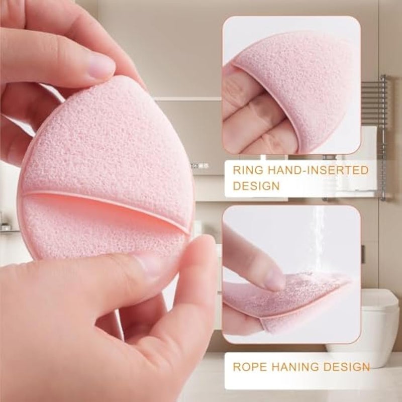 Teardrop Shaped Exfoliating Face Sponge – Remove Makeup, Dirt, Oil – Soft & Flexible – Reusable – Finger Cover for All Skin Types - Image 5