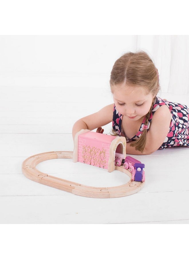 Bigjigs Rail Bigjigs Rail Pink Brick Tunnel - Other Major Wooden Rail Brands are Compatible  - Image 5