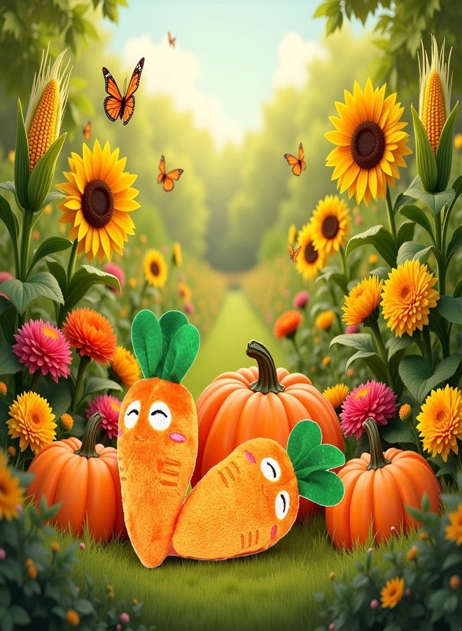 Sluswallow 1Pc Orange Soft Puppy Pet Supplies Cute Carrot Plush Chew Squeaker Sound Squeaky Toys for Dog Cat Birthday Xmas Gifts Pet Supplies Puppy Toys - Image 2