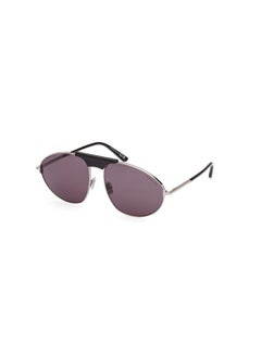 TOM FORD نظارات شمسية معدنية على شكل طيار للرجال FT109514A60 حجم العدسة: 60 مليمتر - بلون روثينيوم خفيف لامع  - Image 1