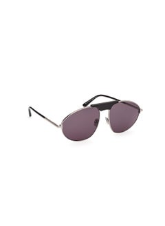 TOM FORD نظارات شمسية معدنية على شكل طيار للرجال FT109514A60 حجم العدسة: 60 مليمتر - بلون روثينيوم خفيف لامع  - Image 3