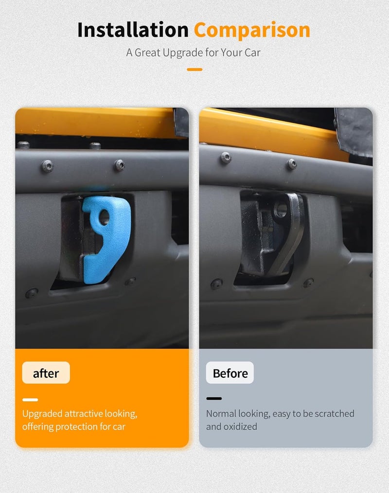 Hoolcar Front Bumper Tow Hook Covers for Ford Bronco - Image 3