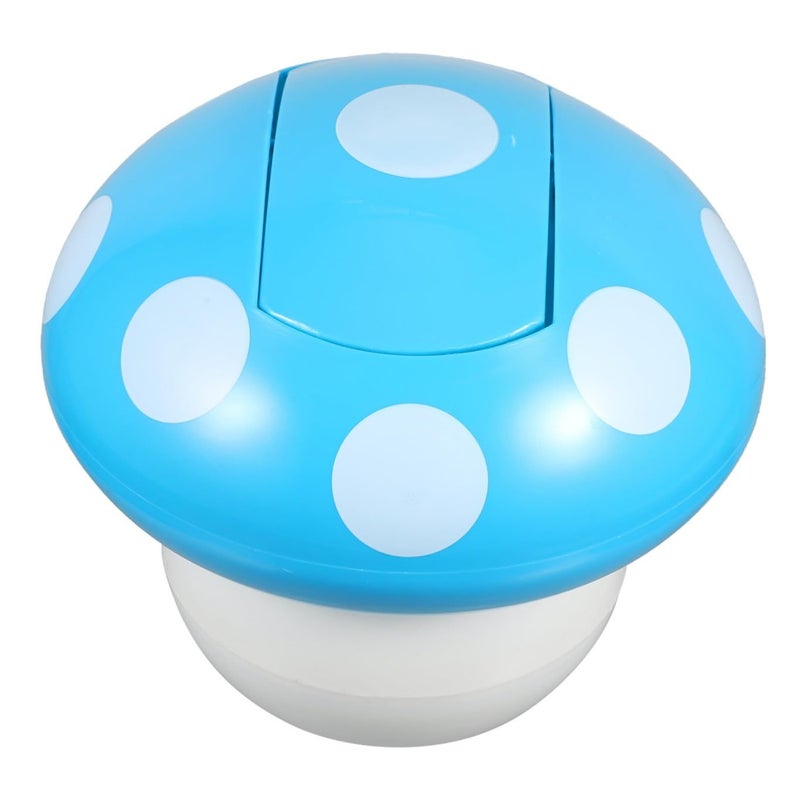 Mushroom Shaped Small Desktop Trash Can With Swing Lid Blue Mini Wastebasket For Office Bedroom Living Room Table Indoor Use - Image 2
