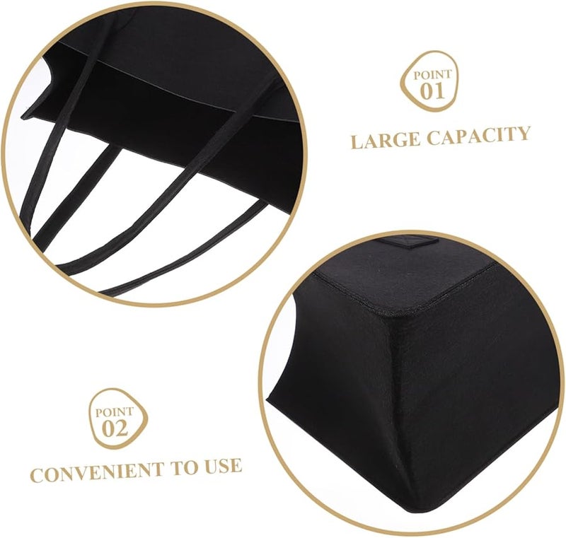 حقيبة حامل حطب من اللباد المقاوم للماء أسود متعددة الوظائف للتخزين المنزلي والتخييم - Image 4