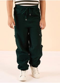 Stylo Bug Solid Drawstring Waist Cargo Joggers by Styli  - Image 2