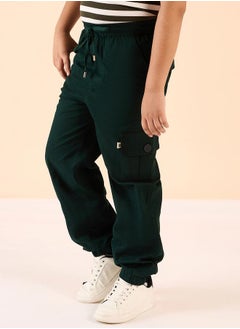 Stylo Bug Solid Drawstring Waist Cargo Joggers by Styli  - Image 3