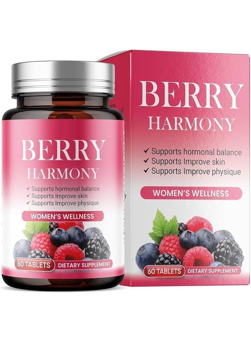 elicare Berry Harmony Women’s Daily Wellness Tablets | Nutrient & Antioxidant Blend | Easy-to-Take Tablets | 60 Count - Image 1