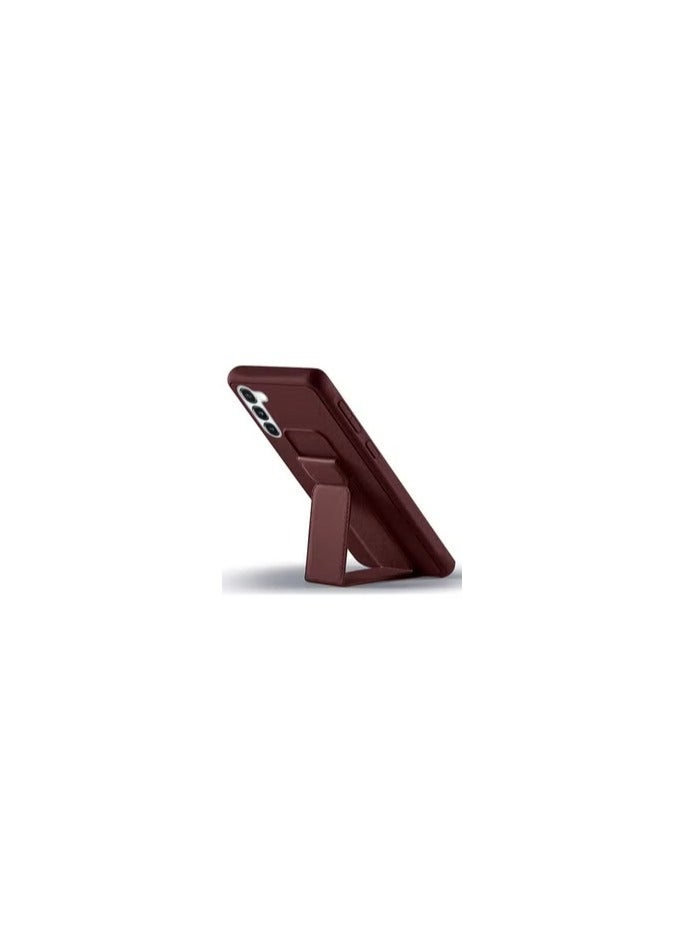 CATANES Samsung Galaxy S23 Plus Grip Case Magnetic Kickstand Cover with Foldable Hand Strap Maroon - Image 1
