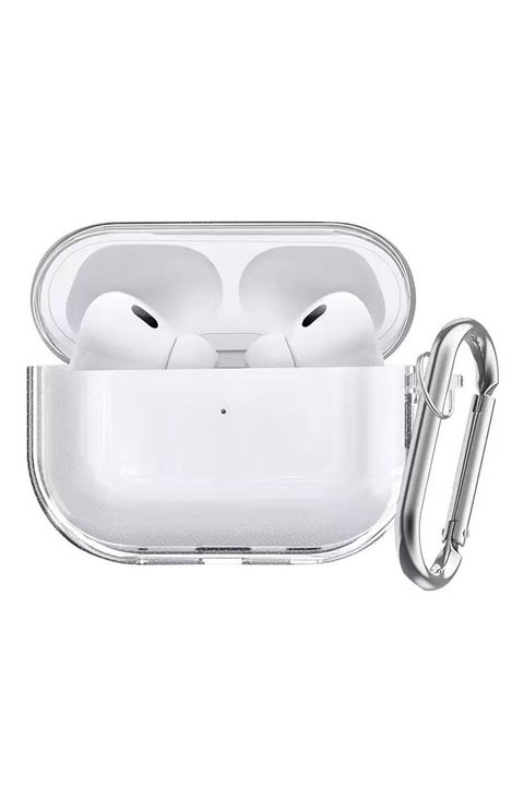 Transparent case for Apple AirPods pro 3 [2025] Carabiner included, reduced yellowing, wireless charging, shockproof, full protection Headphone case compatible with Apple AirPods pro 3 (transparent)