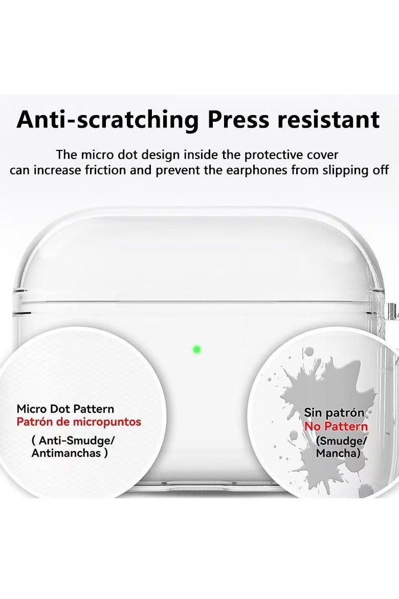 دكينج حافظة شفافة لسماعة ابل AirPods pro 3 [2025] مرفق تسلق متضمن، اصفرار منخفض، شحن لاسلكي، مقاوم للصدمات، حماية كاملة حافظة سماعة رأس متوافقة مع ابل ايربودز برو 3 (شفاف) - Image 3