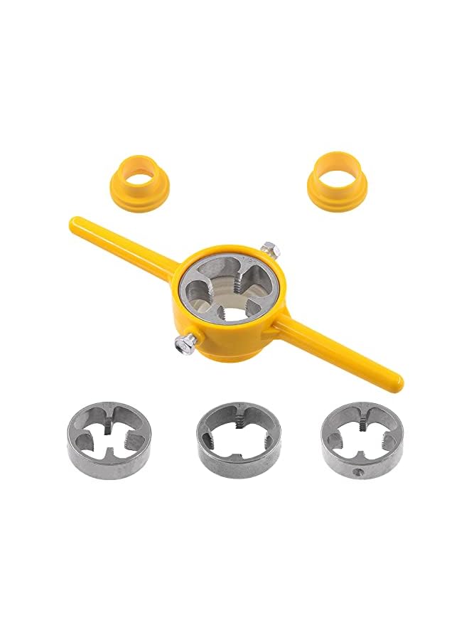 vesus 6Pcs PVC Thread Maker Tool, NPT Die Set with 3 Dies 1/2", 3/4", 1", Pipe Threader Plumbing Tool, PVC Tools Thread Maker Hand Tool for Home - Image 2