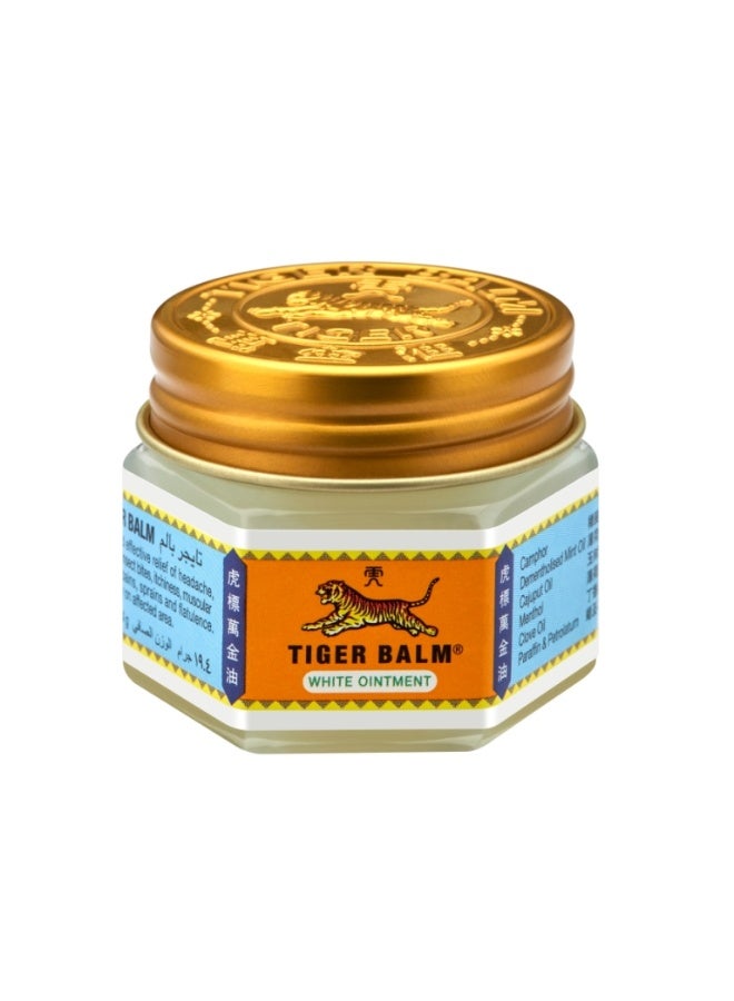 TIGER Balm White Ointment | Headache Remedies, Relieves Stuffy Nose, Flatulence and Itch Due To Insect Bites | Fast Acting Pain-Relief Properties | 19.4gm - Image 1