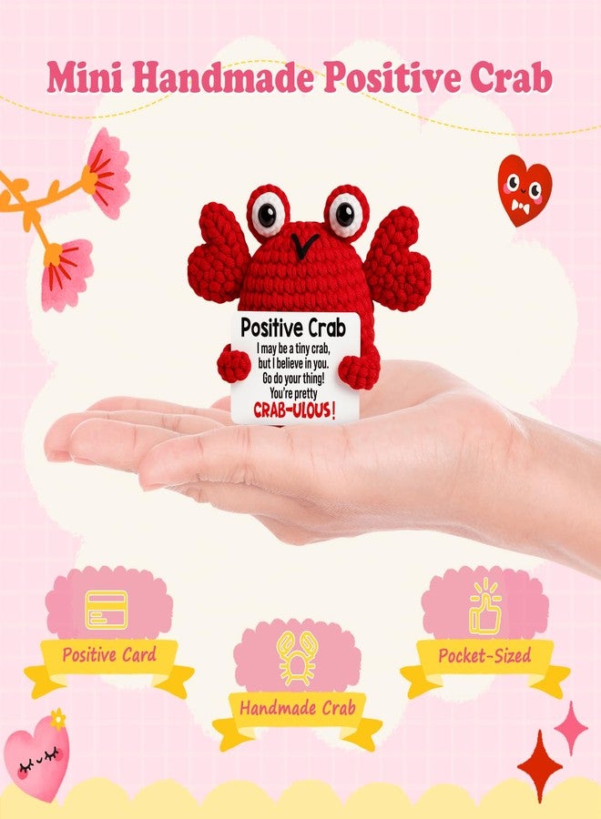 GiftMark Positive Crochet Crab, Birthday Gifts for Women Men, Mothers Fathers Day Graduation Gift for Him Her Mom Dad, Inspirational Support You're Pretty Crabulous Desk Decor for Son Daughter Friend Coworkers - Image 2