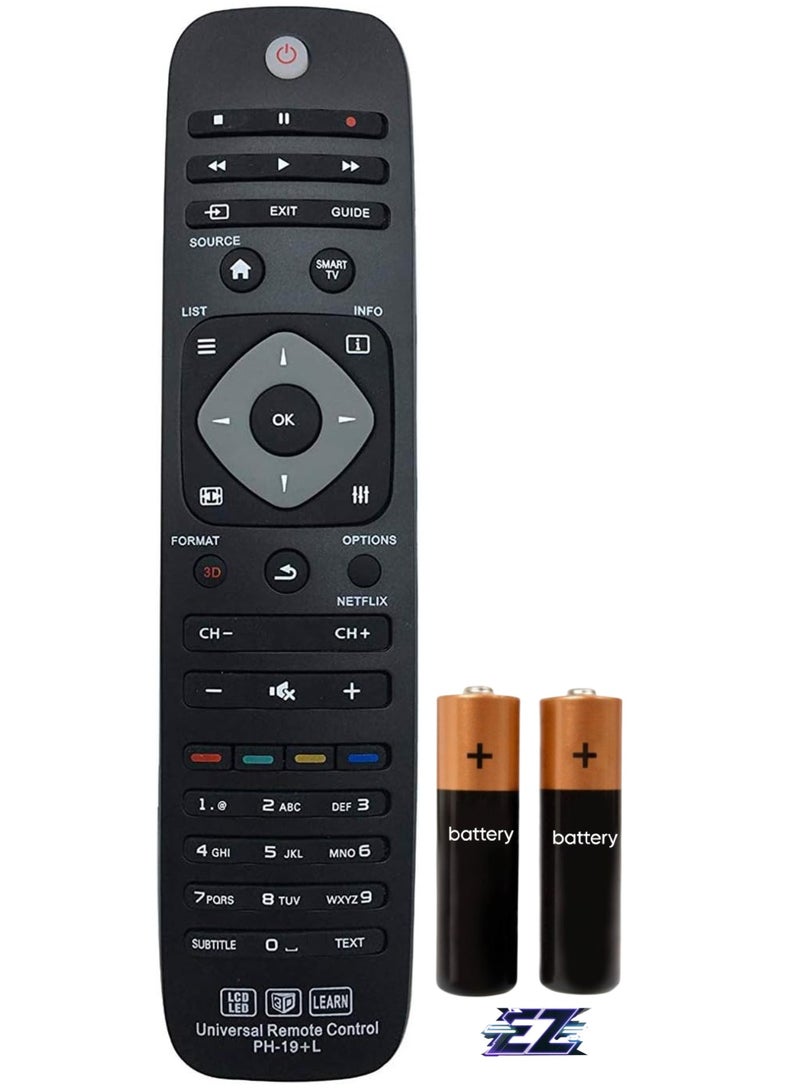ELTRAZONE Universal Replacement Remote Control Suitable for Philips LCD LED Learn 3D Smart HD TV with battery - Image 1