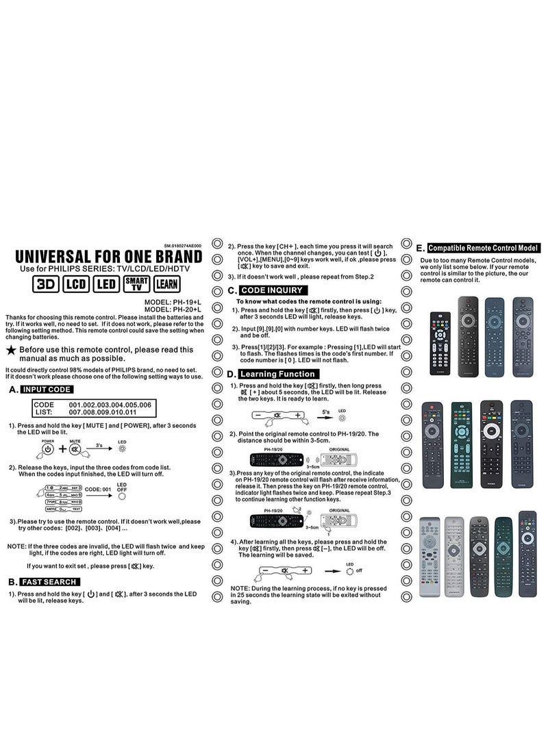 ELTRAZONE Universal Replacement Remote Control Suitable for Philips LCD LED Learn 3D Smart HD TV with battery - Image 4