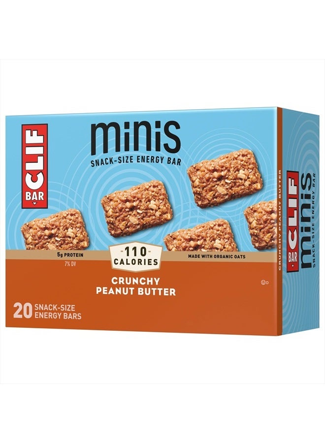 Clif Bar Minis - Crunchy Peanut Butter - Made with Organic Oats - 5g Protein - Non-GMO - Plant Based - Snack-Size Energy Bars - 0.99 oz. (20 Pack)  - Image 1