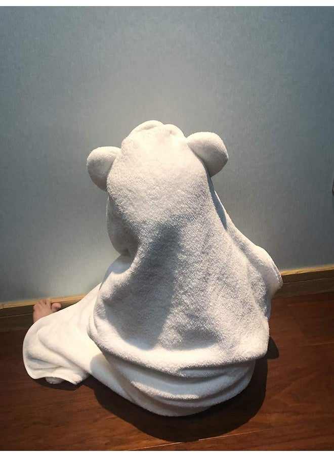 Estamico Unisex Baby Plush Hooded Bath Towels With Embroidery Cross And Cute Ears Baptism For Infants Toddlers & Kids  - Image 5