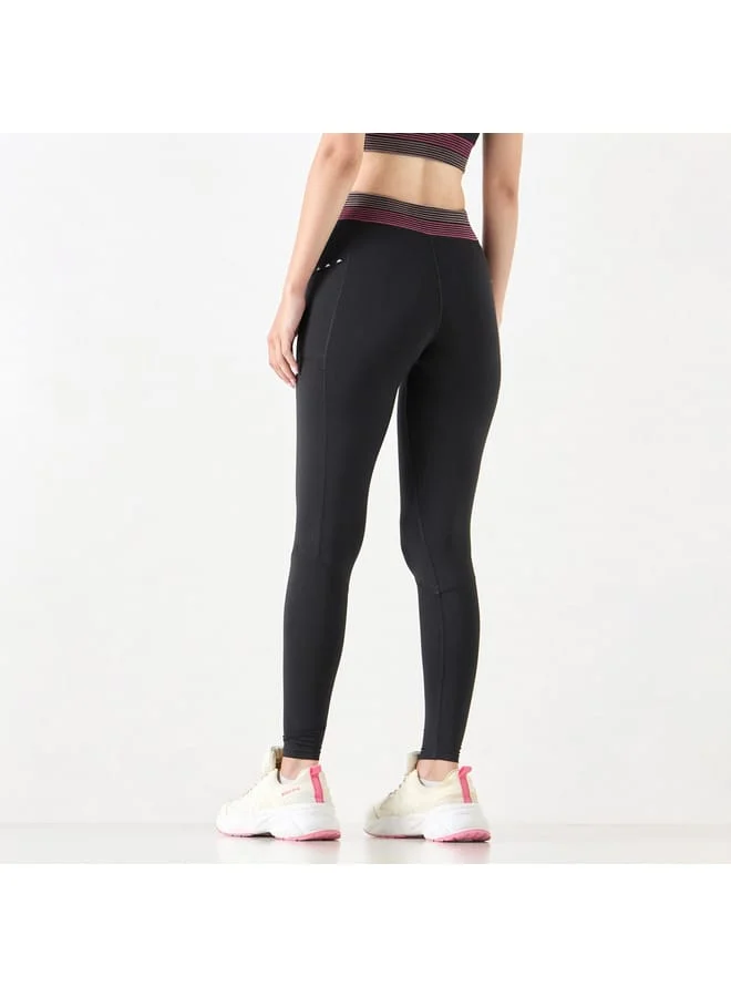Kappa Kappa Solid Leggings with Elasticated Waistband and Pocket